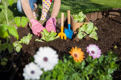 Hard landscaping features in a Sipson garden design